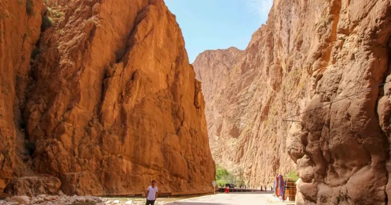 Red rock walls of the Todgha gorges